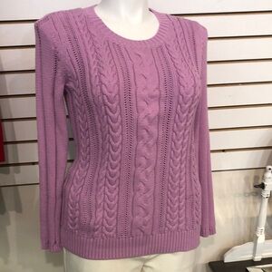 Talbots Cable Knit Sweater - Purple